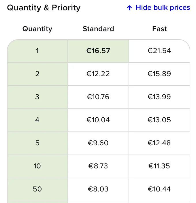 3D Printing bulk discount